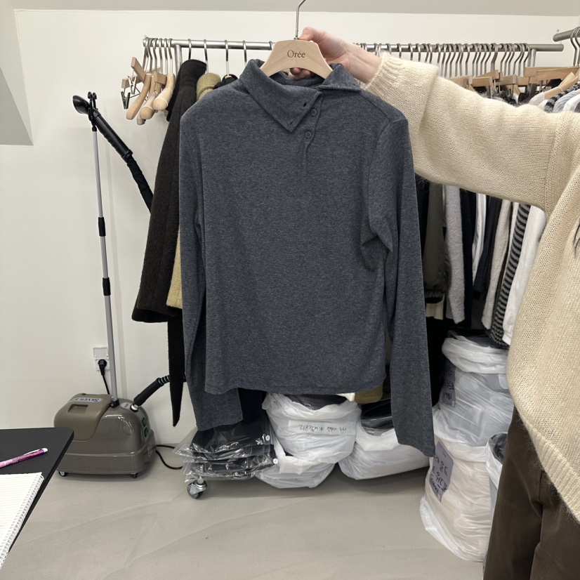 OREE東大門實拍女士新款推薦真品人氣時尚熱賣長袖T恤折疊Oree長袖T恤圖色3