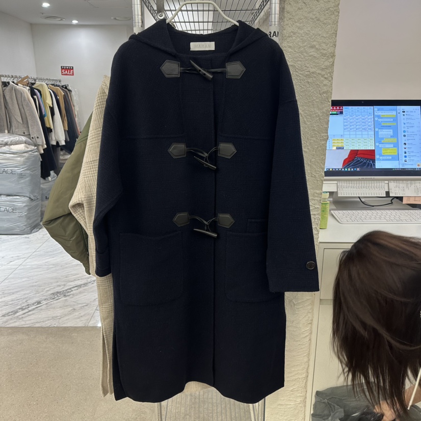 MARAN-P韓國直郵女裝新款推薦真品熱賣休閑中長款大衣手工MARAN/GRMS中長款大衣圖色2