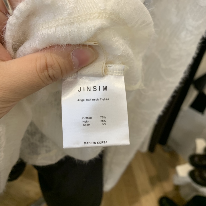 JINSIM東大門實拍女裝新款人氣熱賣真品休閑推薦長袖T恤半領JINSIM長袖T恤