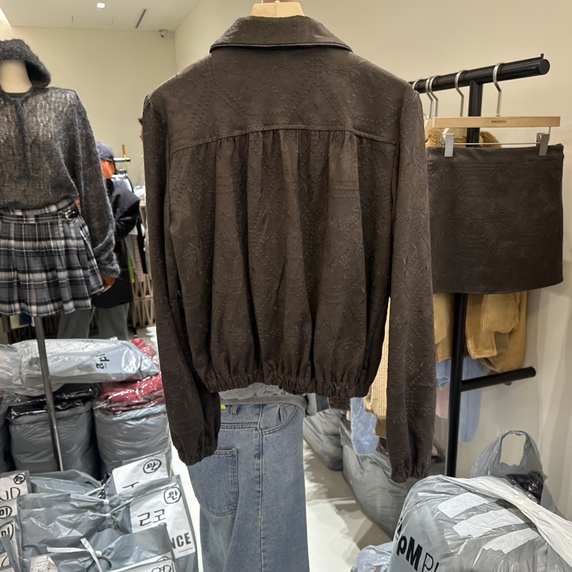 BALANCE韓國直郵女士新品時尚休閑推薦熱賣人氣夾克刺繡絨BALANCE夾克