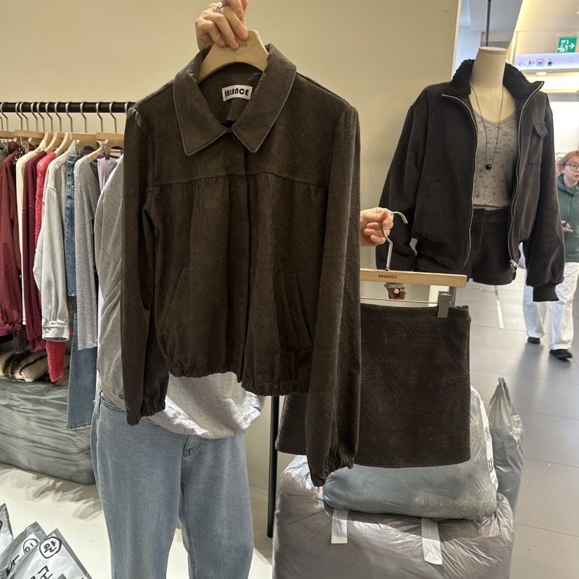 BALANCE韓國直郵女士新品時尚休閑推薦熱賣人氣夾克刺繡絨BALANCE夾克