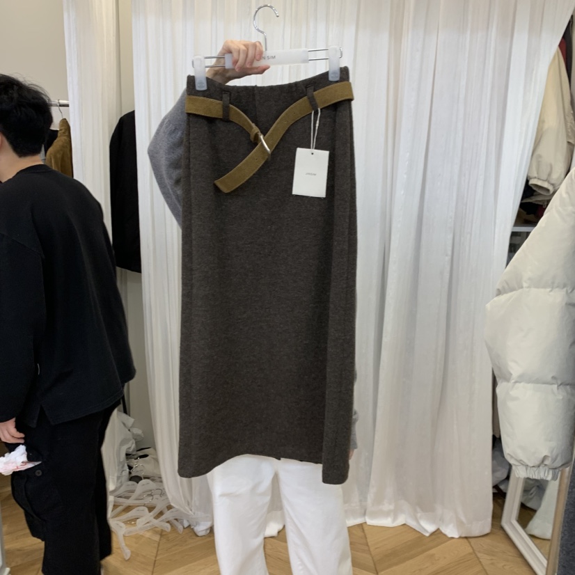 JINSIM東大門直郵女裝新款熱賣真品休閑長裙不含腰帶針織裙JINSIM長裙圖色2棕色