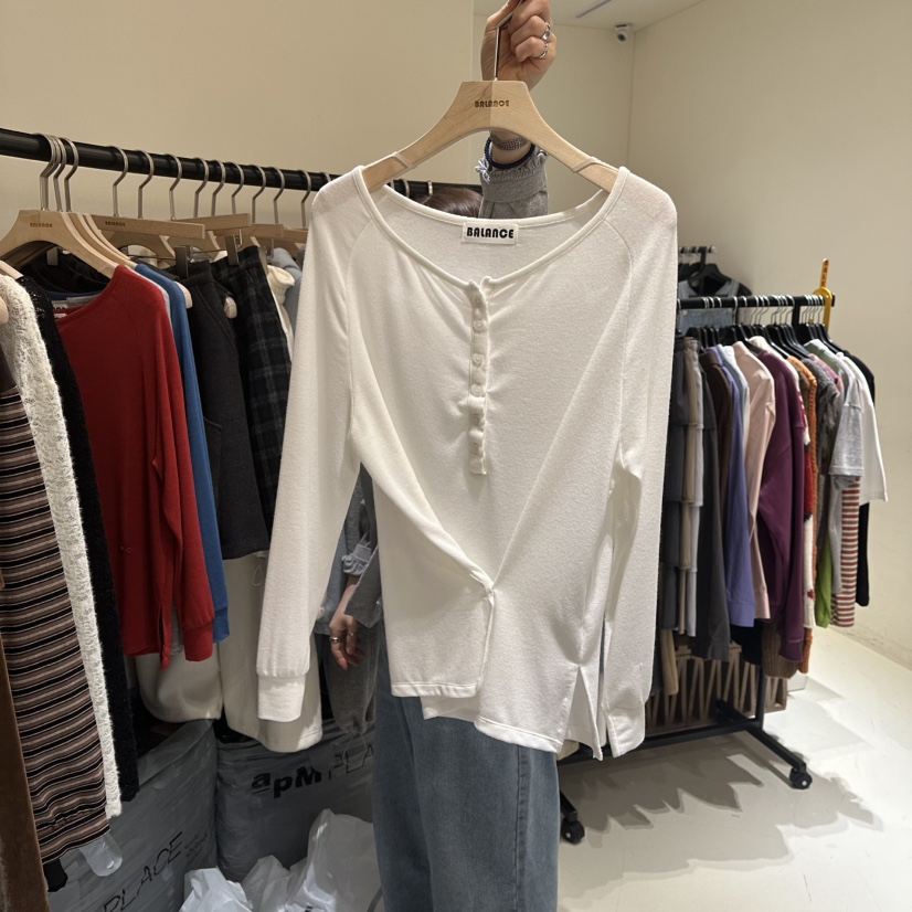 BALANCE韓國直郵女士新品時尚熱賣人氣休閑推薦長袖T恤寬松BALANCE長袖T恤圖色1