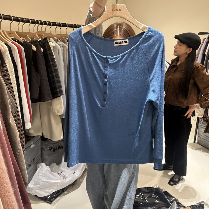 BALANCE韓國直郵女士新品時尚熱賣人氣休閑推薦長袖T恤寬松BALANCE長袖T恤圖色4