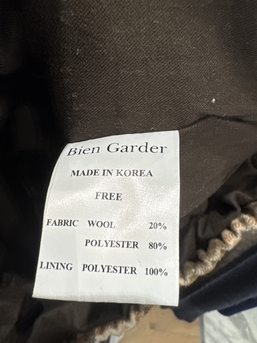 BIEN GARDER韓國代購26秋季半拉鏈格紋衛衣半拉鏈立領格子落肩BIEN GARDER衛衣