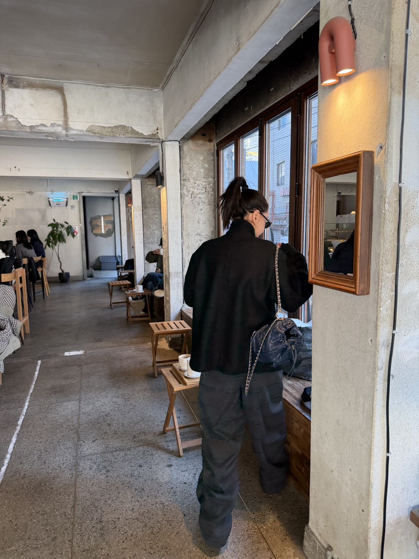 FRANC韓國直郵26秋冬復古格紋闊腿休閑褲高腰褶裥寬松FRANC休閑褲