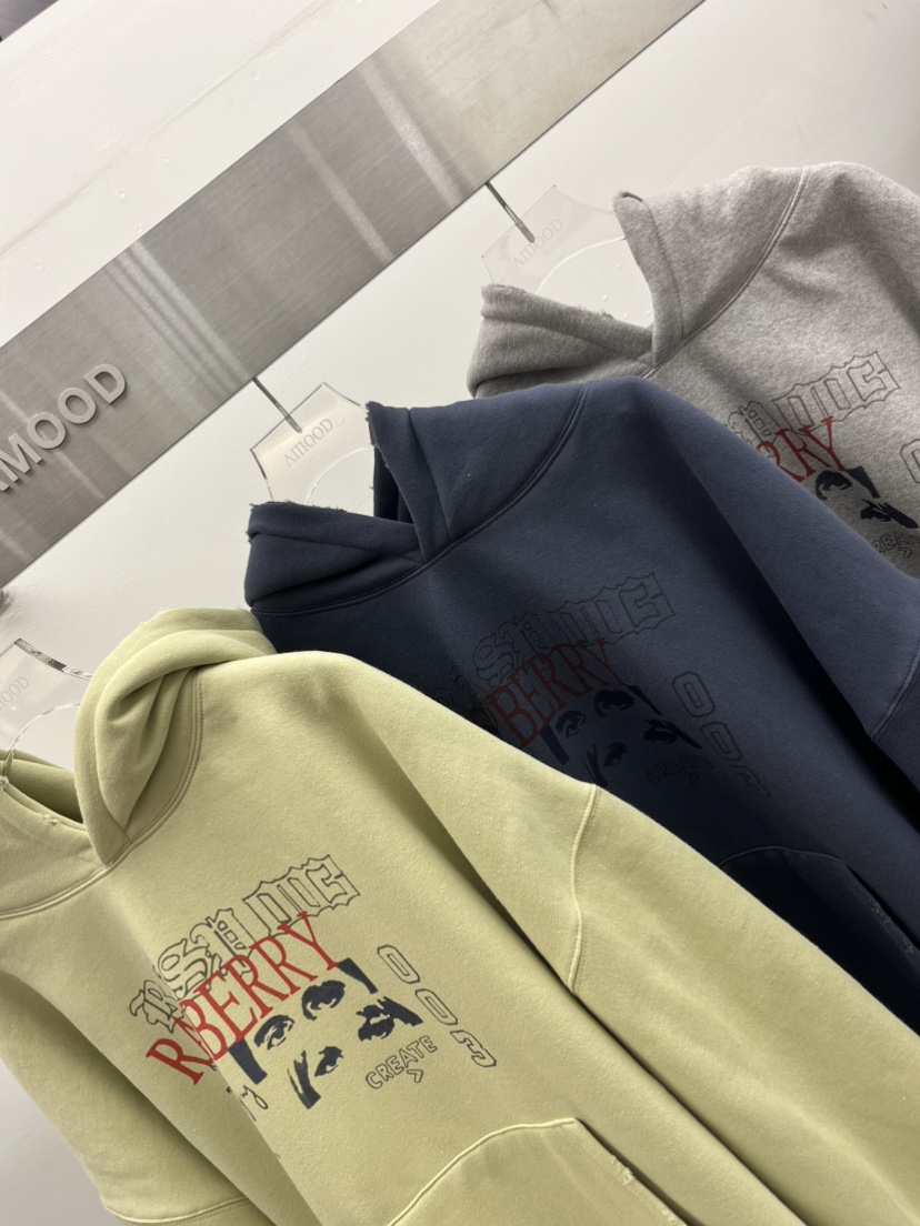 AMOOD東大門實拍26秋季加絨連帽衛衣連帽衫加絨口袋抓絨抽繩柔AMOOD衛衣