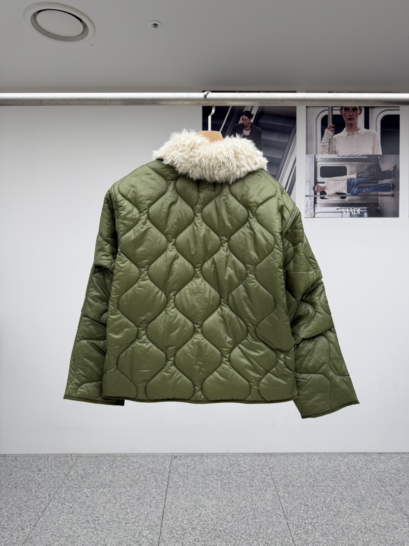 MADE-P東大門代購26秋季毛領絎縫棉服短款棉服可拆領子可拆卸MADE-P短款棉服