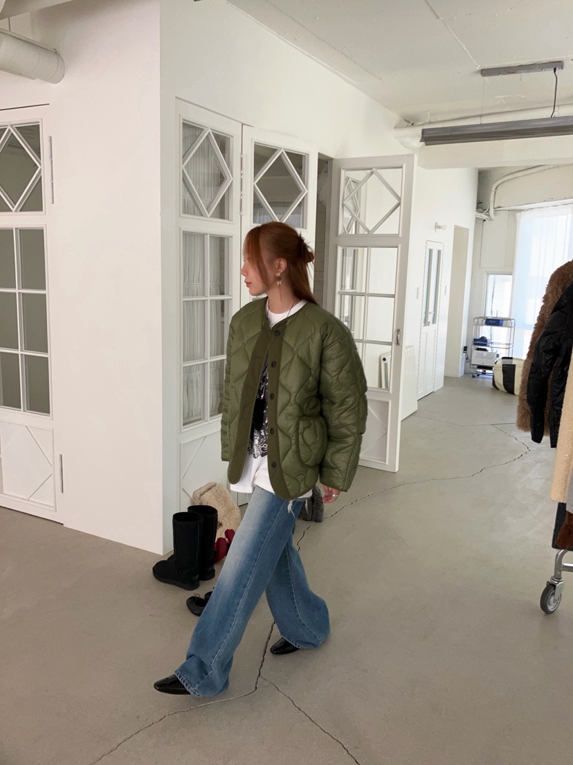 MADE-P東大門代購26秋季毛領絎縫棉服短款棉服可拆領子可拆卸MADE-P短款棉服