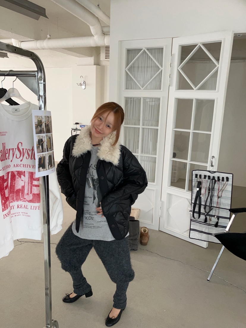 MADE-P東大門代購26秋季毛領絎縫棉服短款棉服可拆領子可拆卸MADE-P短款棉服