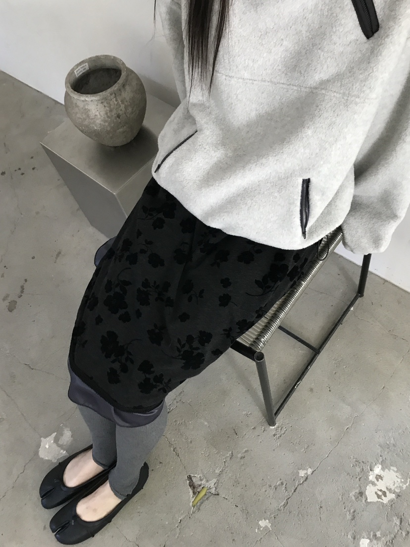 ENHANCE/HOPESMORE韓國代購26秋季植絨中長裙半身裙中短裙絨ENHANCE/HOPESMORE半身裙/中短裙