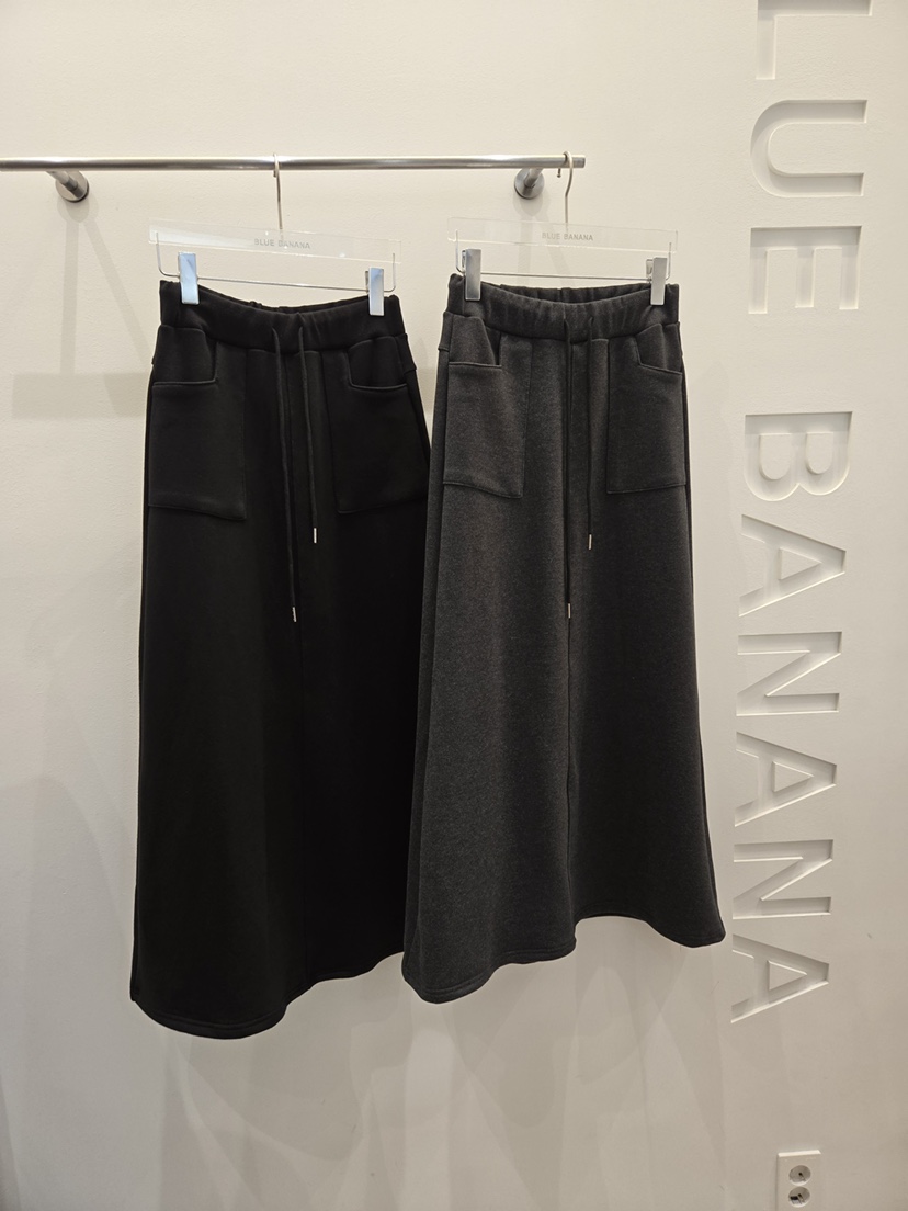 BLUE BANANA韓國代購26秋冬抽繩口袋休閑長裙口袋抽繩寬松BLUE BANANA長裙