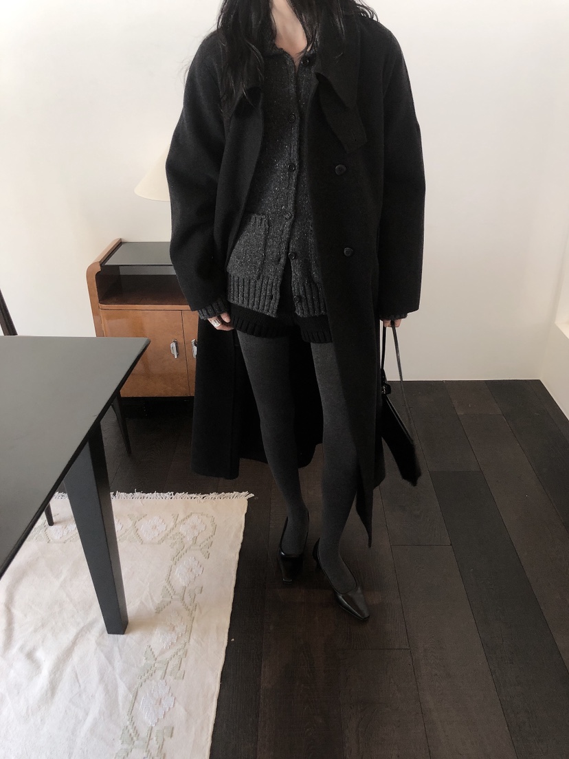 LE BUTTER韓國直郵26秋冬立領毛呢大衣中長款大衣手工制品單排LE BUTTER中長款大衣