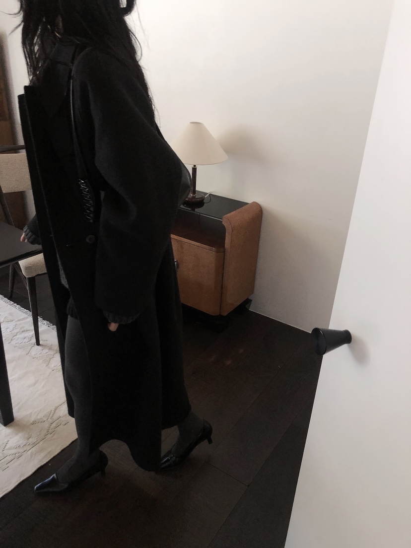LE BUTTER韓國直郵26秋冬立領毛呢大衣中長款大衣手工制品單排LE BUTTER中長款大衣