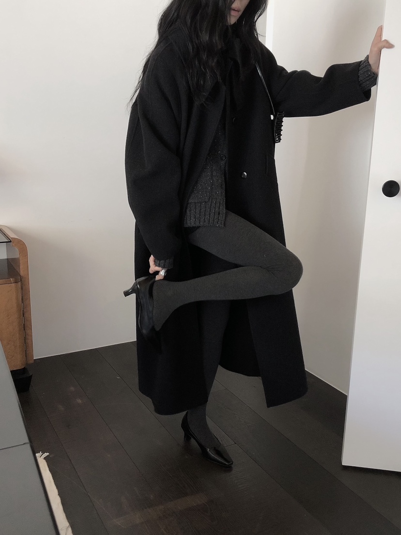 LE BUTTER韓國直郵26秋冬立領毛呢大衣中長款大衣手工制品單排LE BUTTER中長款大衣