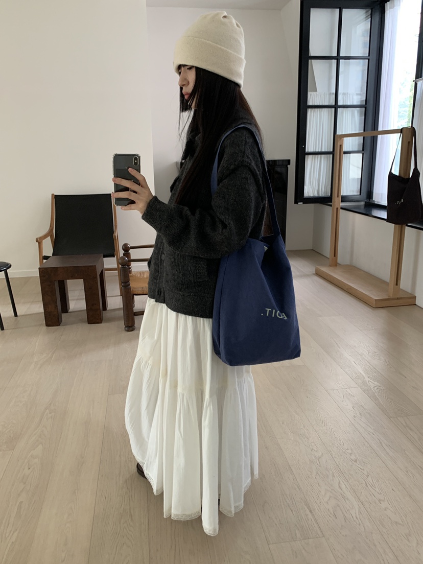 LO GARDEN韓國代購26秋冬翻領寬松針織開衫毛衣羊毛100單排扣LO GARDEN毛衣