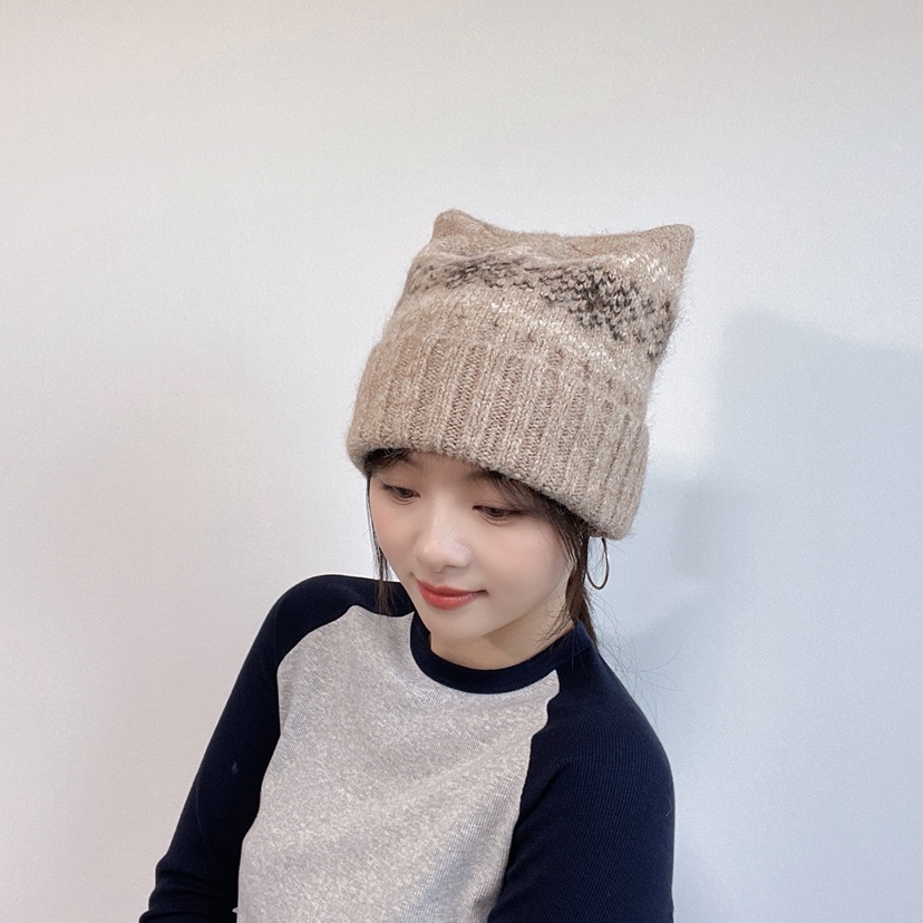 LOVELY HAT東大門實拍26秋冬貓耳針織帽 秋冬保暖帽子LOVELY HAT帽子