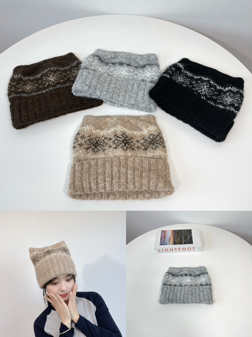 LOVELY HAT東大門實拍26秋冬貓耳針織帽 秋冬保暖帽子LOVELY HAT帽子