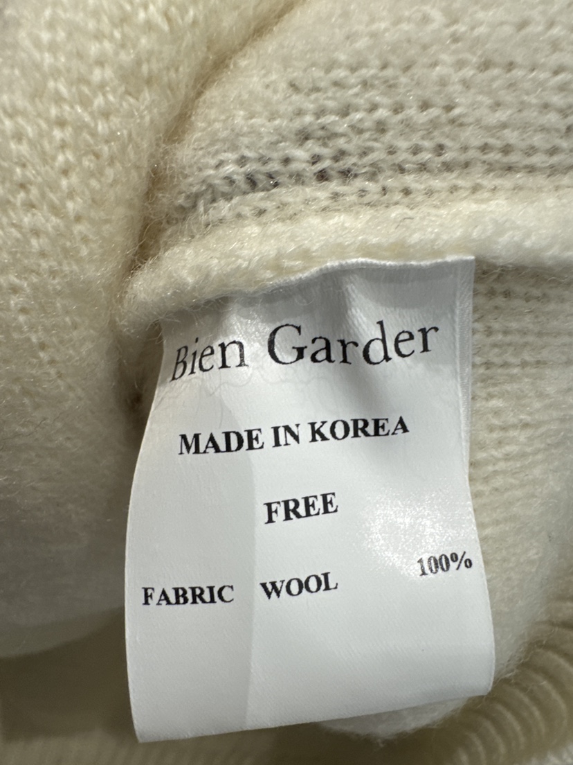 BIEN GARDER東大門直郵26秋冬翻領毛絨拉鏈針織毛衣拉鏈開合大BIEN GARDER毛衣