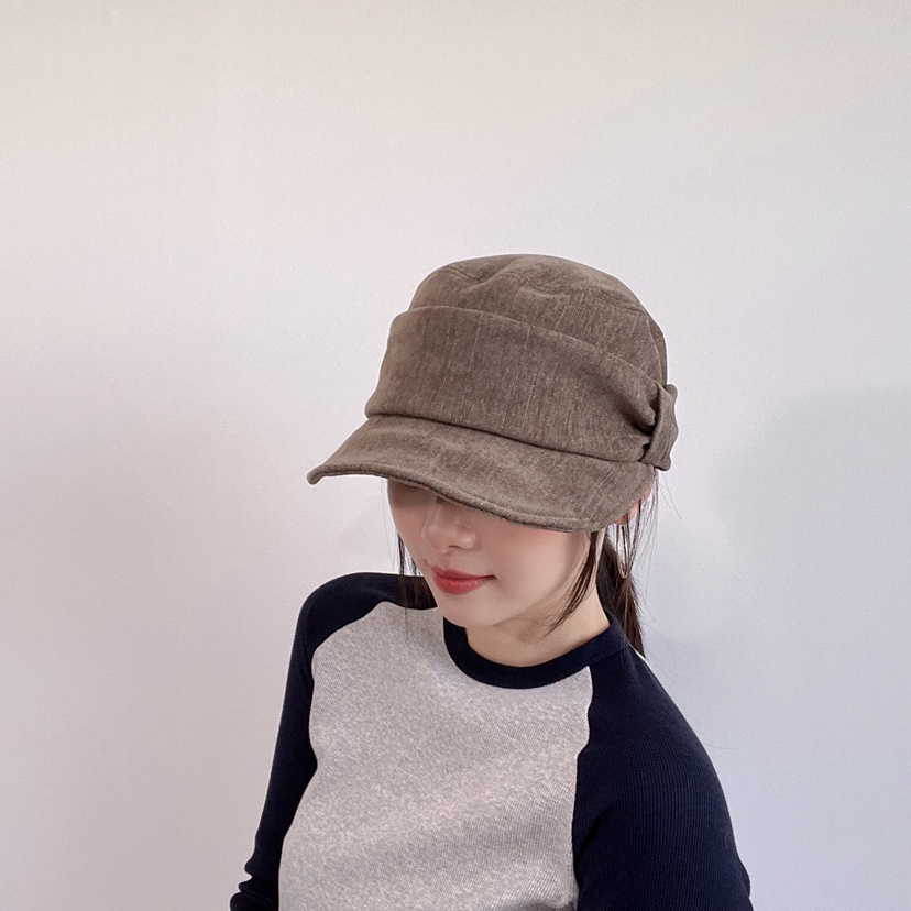 LOVELY HAT韓國直郵26秋冬褶皺裝飾鴨嘴帽帽子褶皺LOVELY HAT帽子