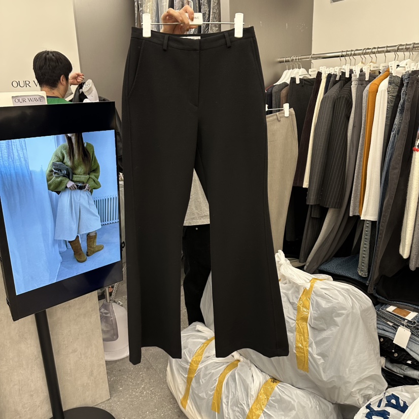 OURWAVE/OUR ROOM東大門代購26秋季微喇通勤休閑褲口袋OURWAVE/OUR ROOM休閑褲圖色2黑色