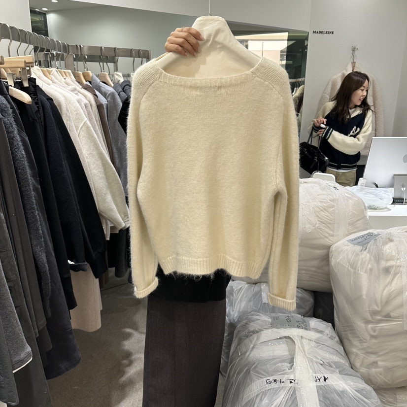 MADELEINE韓國代購26秋冬圓領針織開衫 溫柔日常款插肩袖單排MADELEINE開衫
