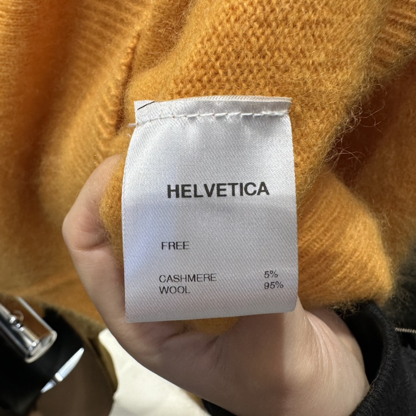 HELVETICA韓國直郵26秋冬圓領浣熊毛針織衫羊絨圓領寬松羅紋HELVETICA針織衫