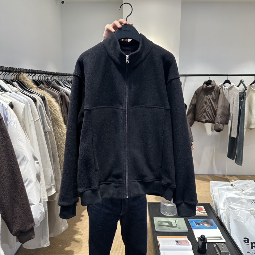 PAUSE韓國代購26秋冬立領搖粒絨拉鏈夾克拉鏈開合口袋立領紐扣PAUSE夾克圖色3