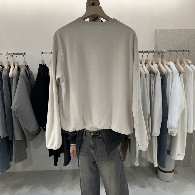 ONESTASTE東大門代購26秋冬圓領束口抓絨長袖T恤圓領寬松絨ONESTASTE長袖T恤