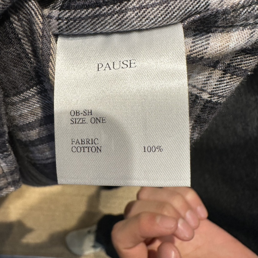 PAUSE東大門代購26秋季暖格紋寬松落肩襯衫蕾絲衫落肩寬松PAUSE襯衫/蕾絲衫