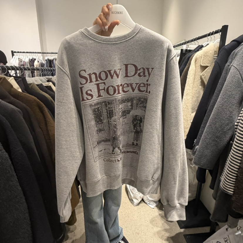 MUCH MORE/JACKPOT東大門實拍26秋冬圓領加絨印花衛衣加絨印花MUCH MORE/JACKPOT衛衣圖色1