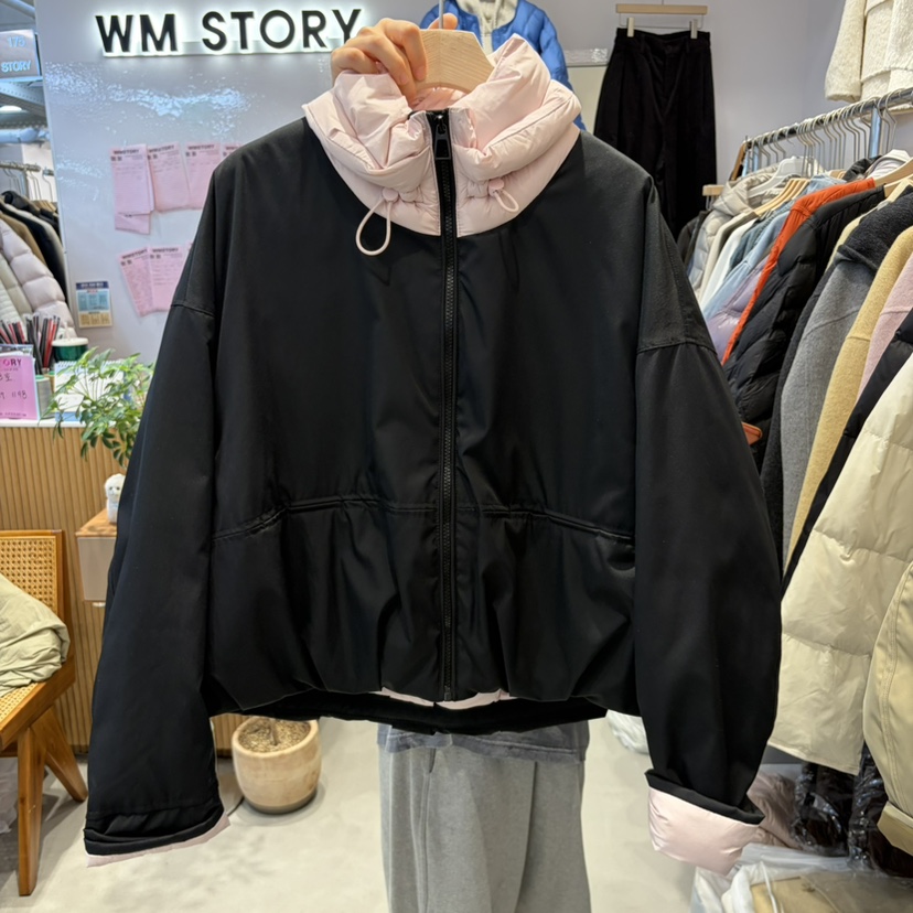 WMSTORY/SIMPLE PARK韓國直郵26秋冬配色高領鵝絨短款連帽羽絨WMSTORY/SIMPLE PARK短款羽絨服圖色2