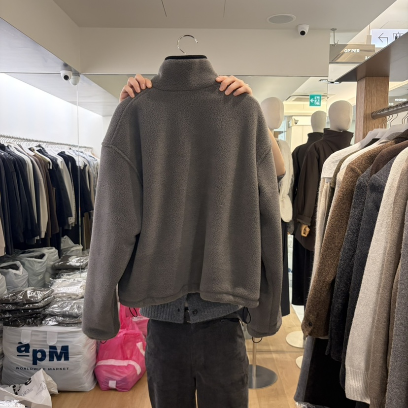 OPPER-simplebeige韓國直郵26秋冬立領搖粒絨夾克拉鏈開合口袋OPPER-simplebeige夾克