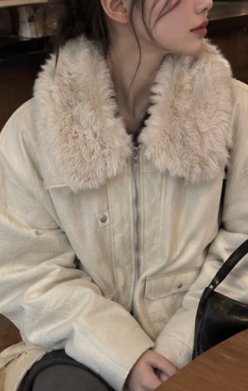 THE EYL東大門實拍26秋冬毛領短款保暖棉服短款棉服毛領可拆拉THE EYL短款棉服