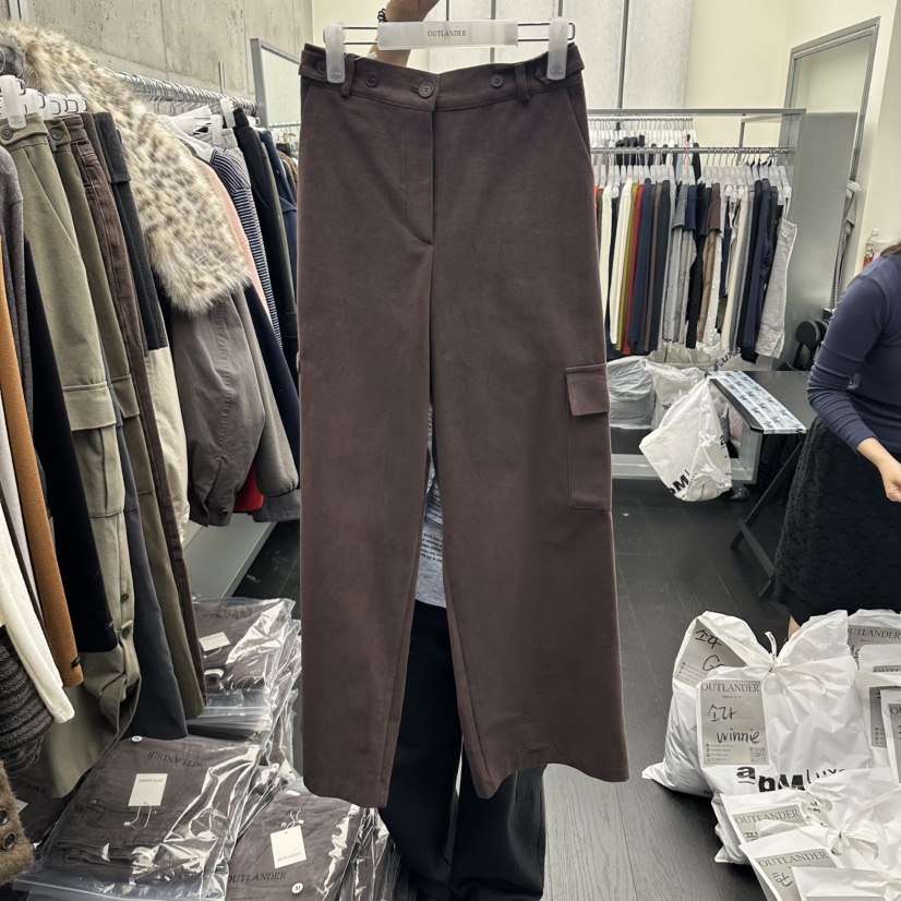 OUTLANDER韓國代購26秋季工裝休閑褲 蘭德款口袋工裝寬松紐扣OUTLANDER休閑褲圖色5