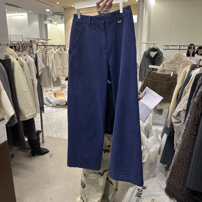 WEARABLE東大門實拍26秋季高腰闊腿休閑褲直筒高腰寬松WEARABLE休閑褲圖色1