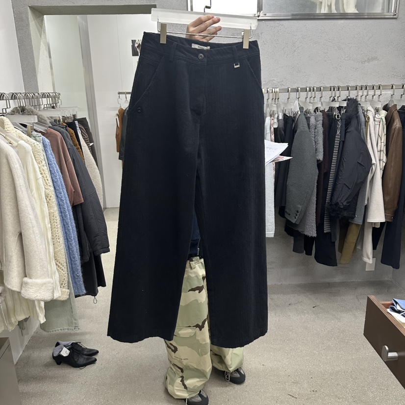 WEARABLE東大門實拍26秋季高腰闊腿休閑褲直筒高腰寬松WEARABLE休閑褲圖色2