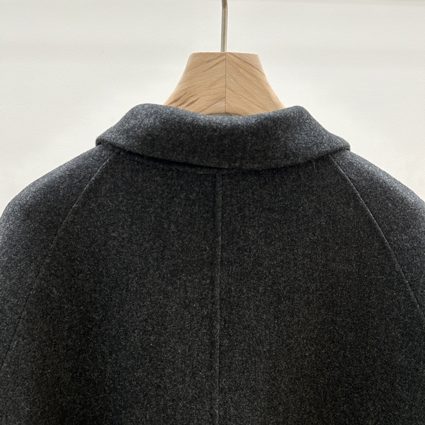 hehr-AUTOMNE韓國代購26秋季簡約毛呢大衣中長款大衣手工制品hehr-AUTOMNE中長款大衣