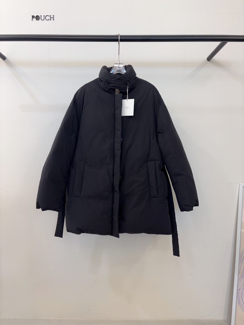 POUCH東大門實拍26秋季收腰立領短款羽絨服含腰帶立羽絨含腰帶POUCH短款羽絨服圖色2