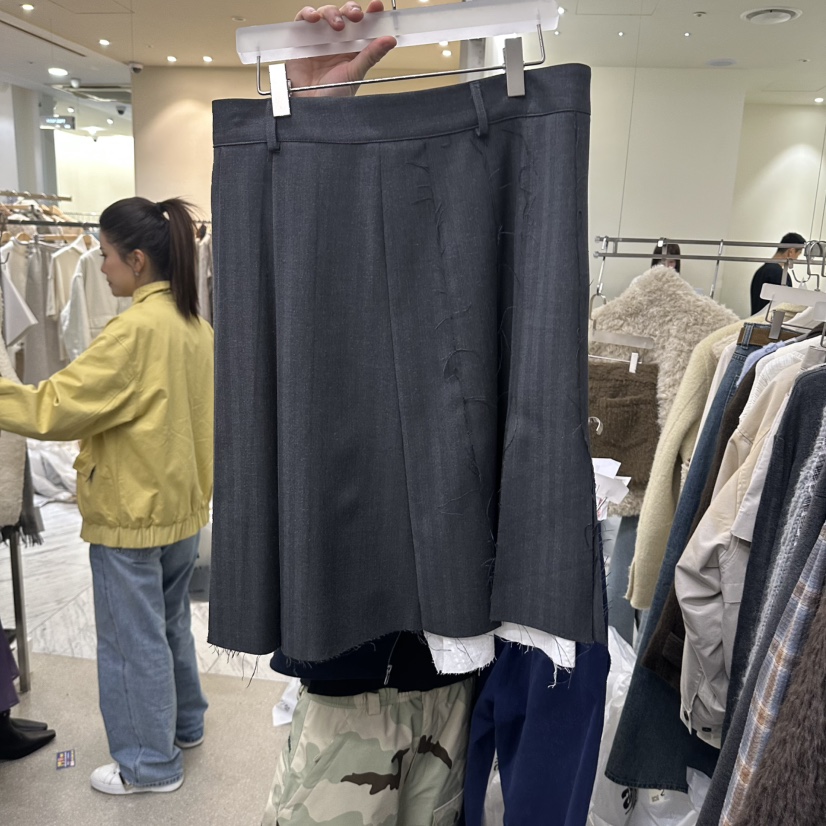 WEARABLE韓國代購26秋季不規則百褶裙半身裙中短裙百褶褶裙WEARABLE半身裙/中短裙