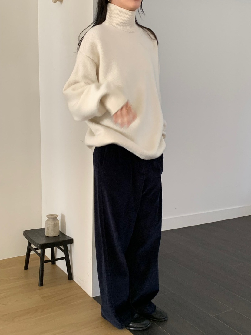 REGULARLY/PLACOR東大門直郵26秋季寬松半高領針織毛衣落肩寬REGULARLY/PLACOR毛衣