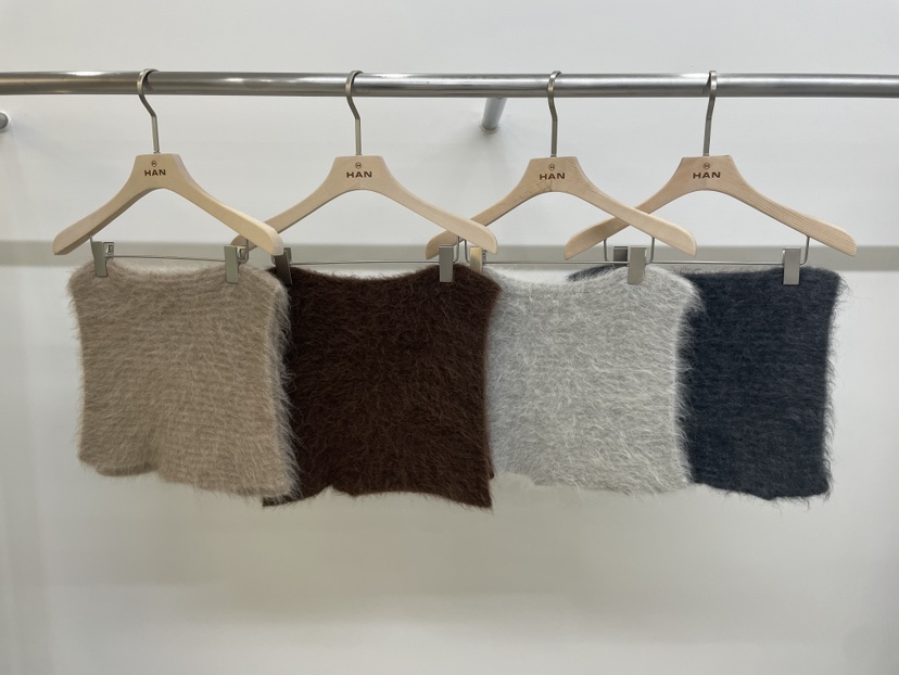 HAN東大門實拍26秋冬短款毛絨保暖圍巾披肩毛絨羊駝直筒短款HAN圍巾/披肩
