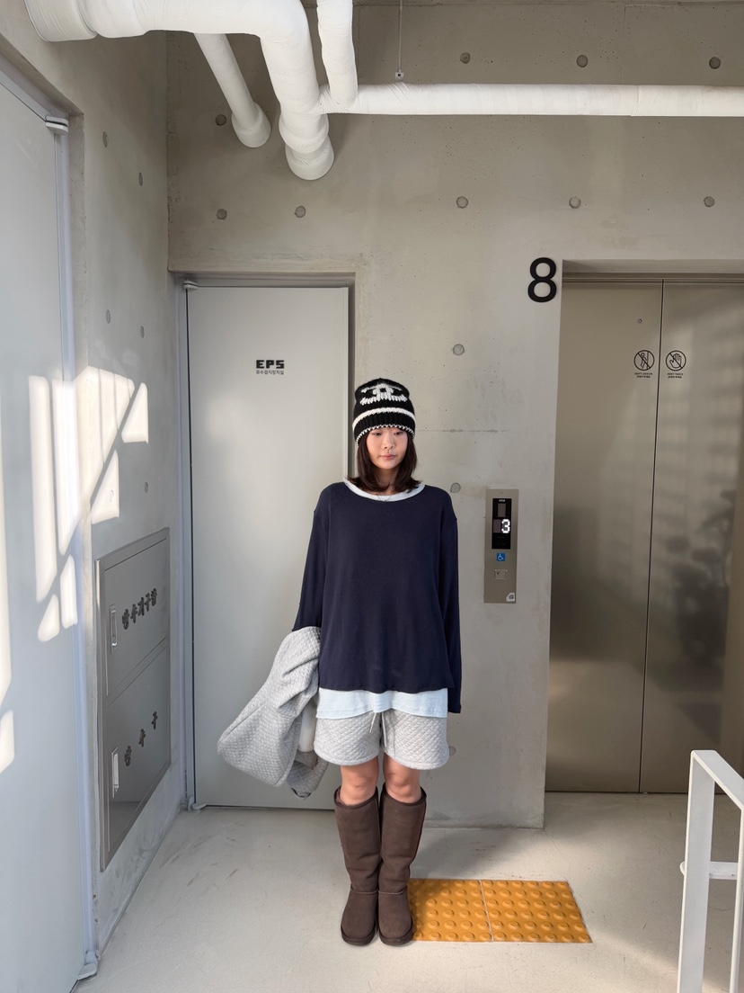 OLI EDIT東大門實拍26秋季菱格絎縫抽繩短褲抽繩絎縫OLI EDIT短褲