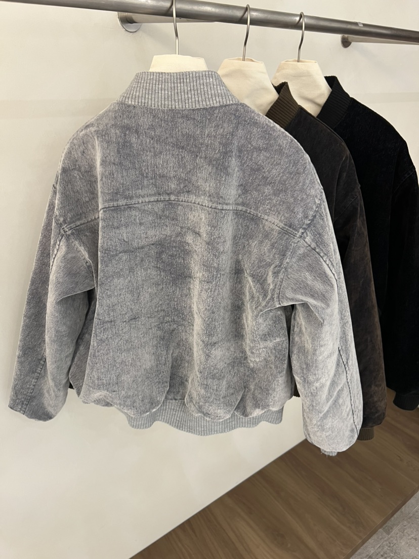 CHAE東大門直郵26秋冬短款牛角扣棉服短款棉服天鵝絨水洗立領CHAE短款棉服