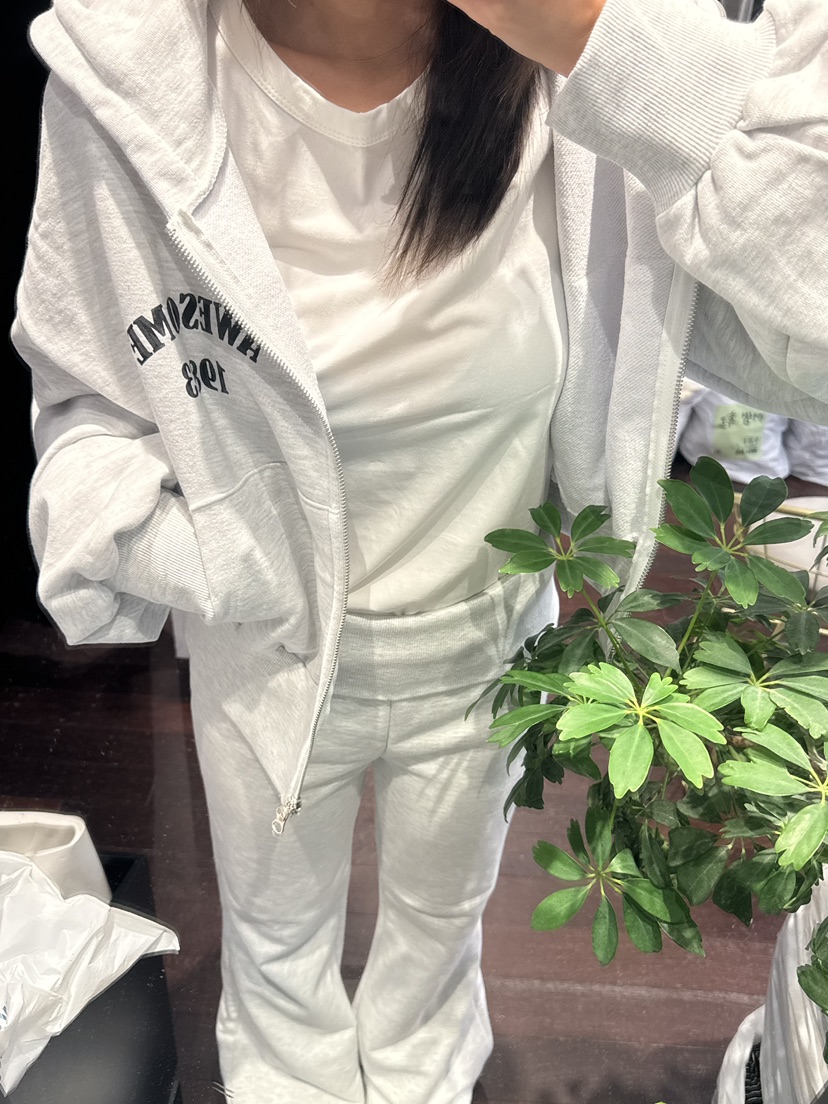 KIFF SEOUL韓國代購26秋冬短款連帽拉鏈衛衣套裝拉鏈連帽衫口KIFF SEOUL衛衣
