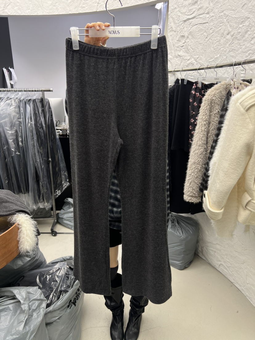 NOVUS東大門實拍26秋冬安哥拉靴型微喇褲休閑褲安哥拉喇叭褲NOVUS休閑褲圖色2