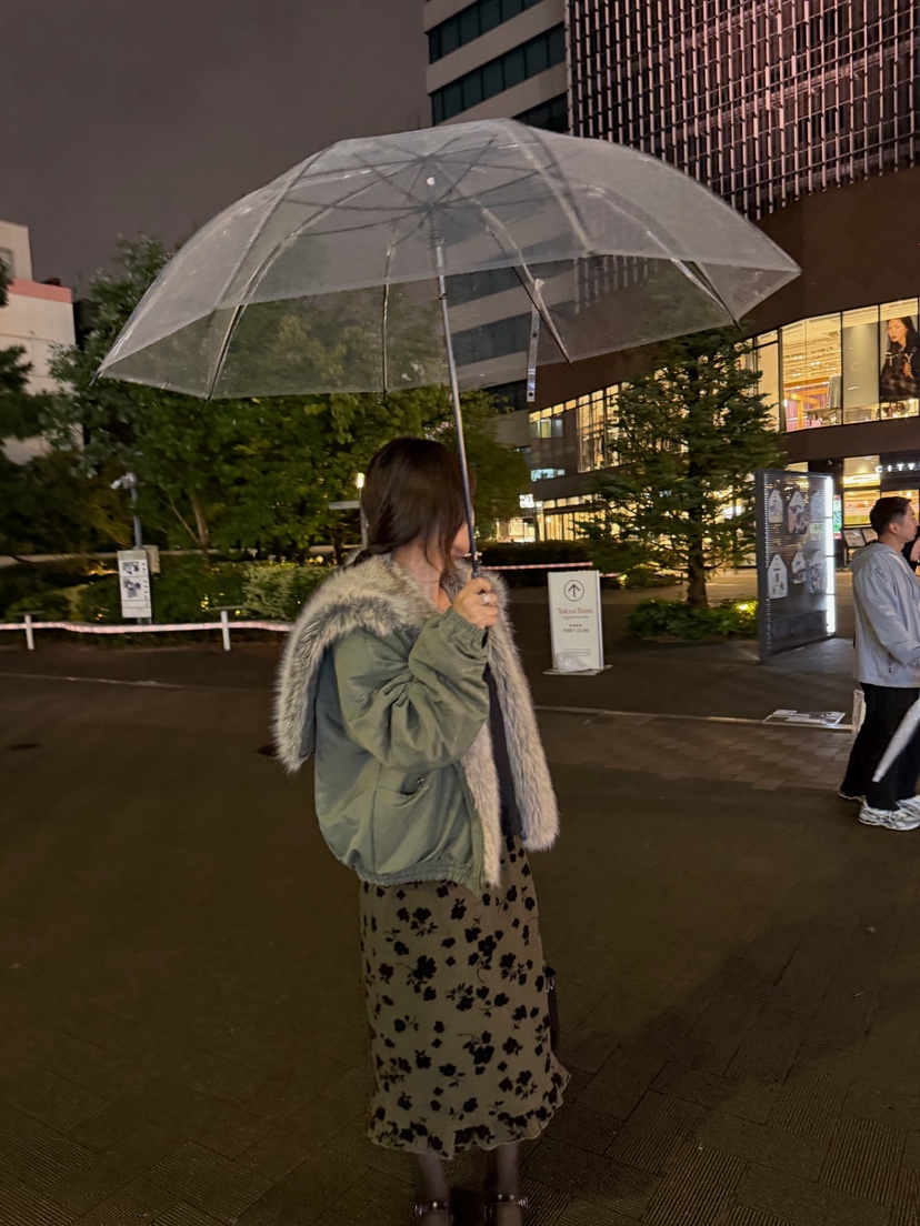 OLI EDIT東大門代購26秋冬毛領短款棉服落肩寬松絎縫OLI EDIT短款棉服