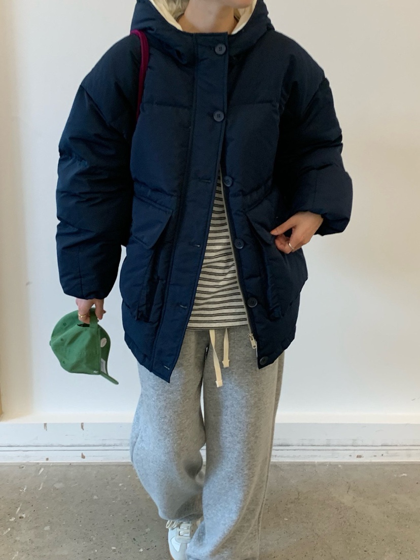 COBALT BLUE東大門代購26秋季短款連帽棉服短款棉服羽絨服口袋COBALT BLUE短款棉服