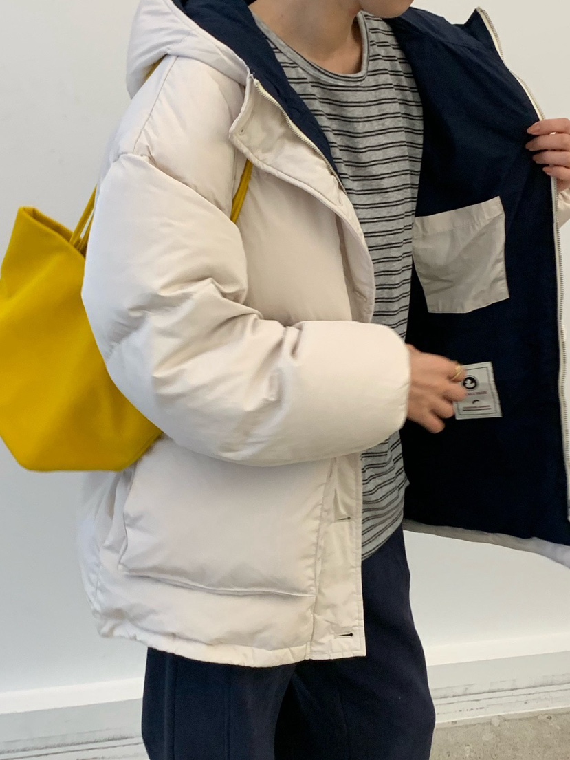 COBALT BLUE東大門代購26秋季短款連帽棉服短款棉服羽絨服口袋COBALT BLUE短款棉服