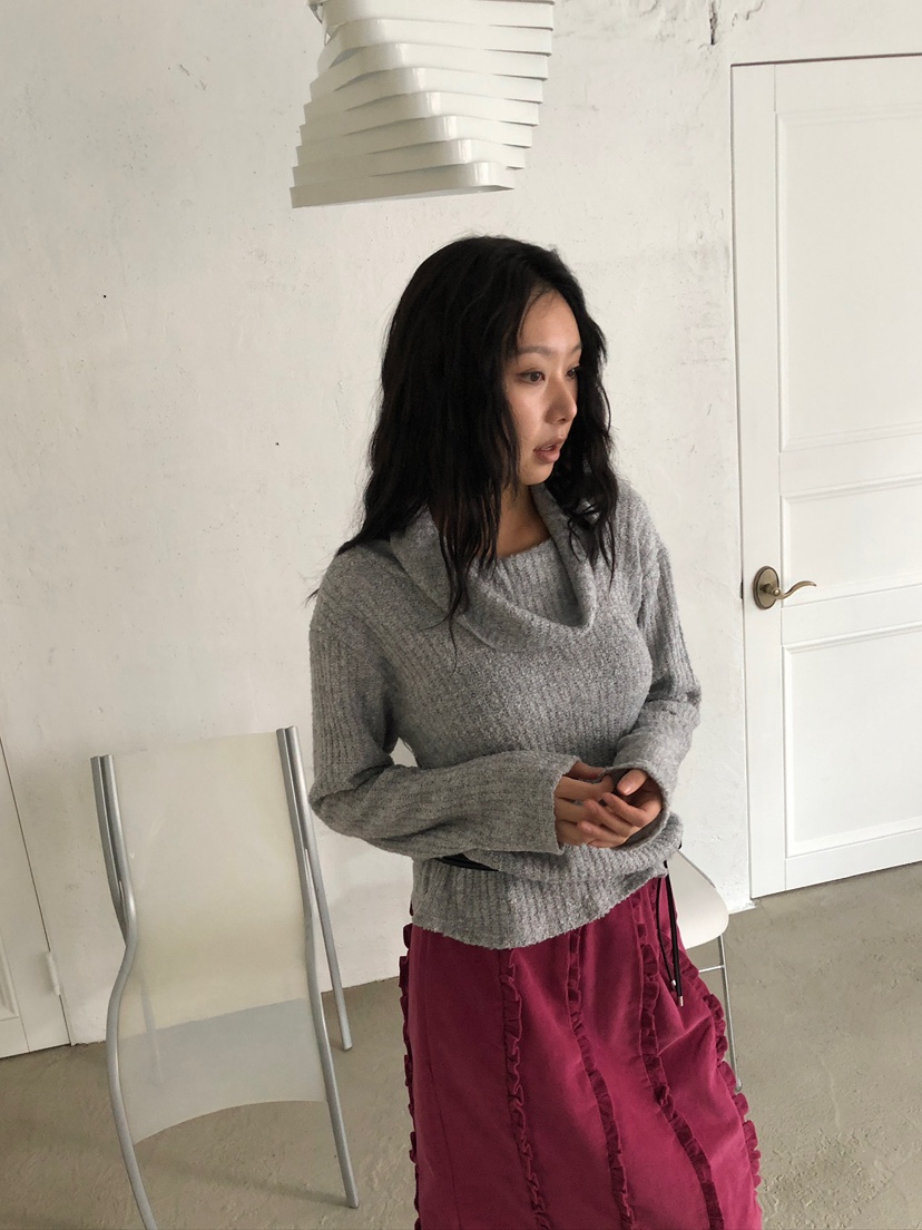 ACORN韓國代購26秋季堆領羅紋針織衫高領羅紋ACORN針織衫